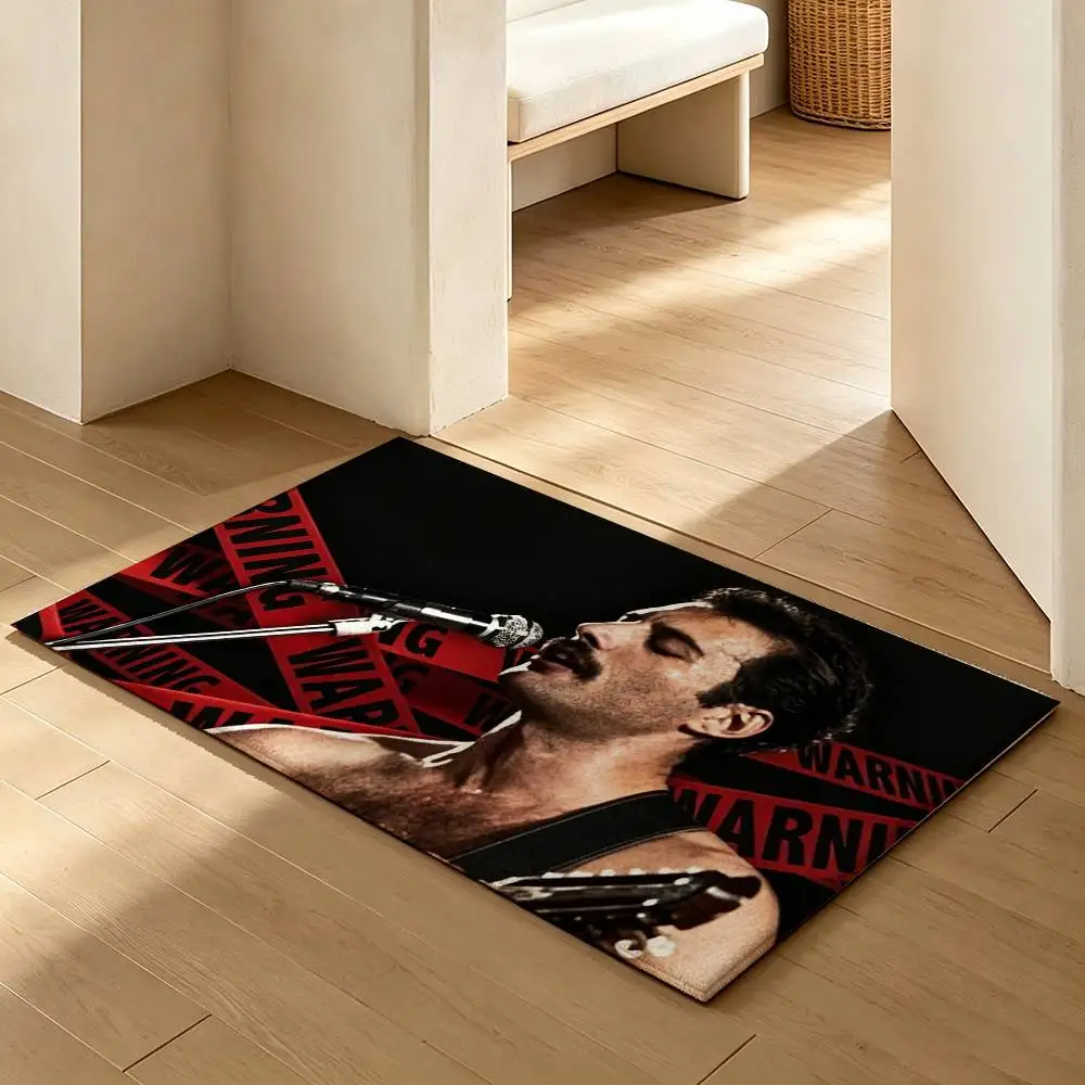 F-Freddie Mercury Bohemian ROCK  Soft Absorbent Decorative Floor Mat for Bathroom Entryway Living Room