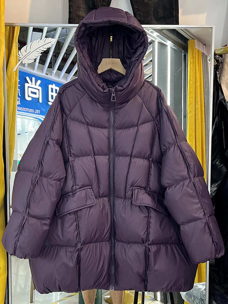 Abrigo holgado de algodón con capucha para mujer, Parkas de gran tamaño a prueba de viento para ocio, novedad de invierno, 2024