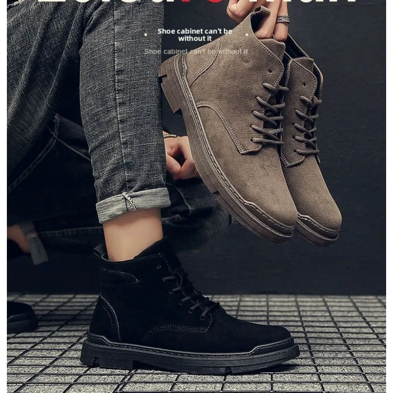 

New Casual men's high top boots sports outdoor Walking hiking shoes Anti slip