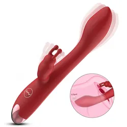 2 in1 Rabbit Vibrator for Women G Spot Nipple Clitoris Stimulator Dildo Massager Adults Masturbator Female Sex Toy for Adults 18