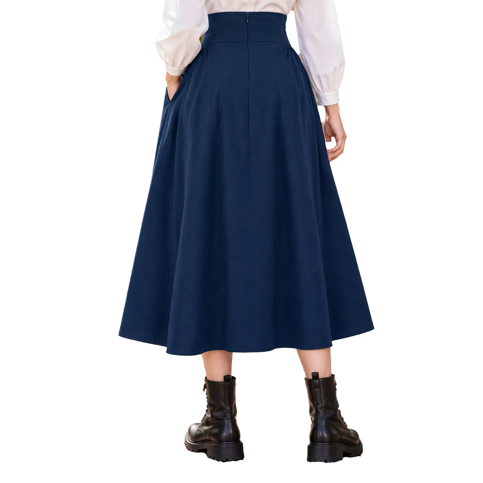 Womens Renaissance Cosplay Ruffled Skirt High Waist A-line Skirt for Halloween Gothic Victorian Steampunk Party Fancy Dress Up