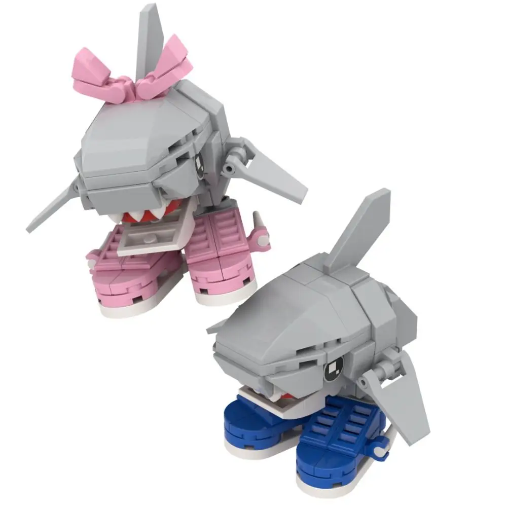 Hai Figur Tralalero Tralala Figur Ornament Lustige Puppe Montage Tungtungsahur Bausteine Beweglich Gelenk