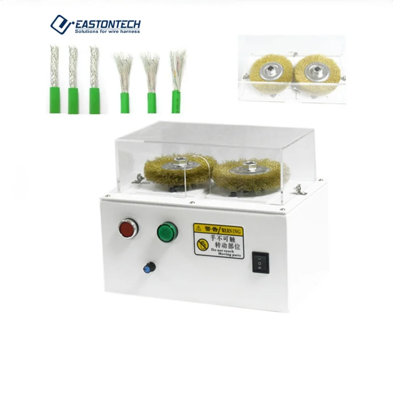 EW-1010 BRAID Shielded Cable Stripping Machine Shielding Wire Brush Machine Automatic Cable Shielding Brushing Machine