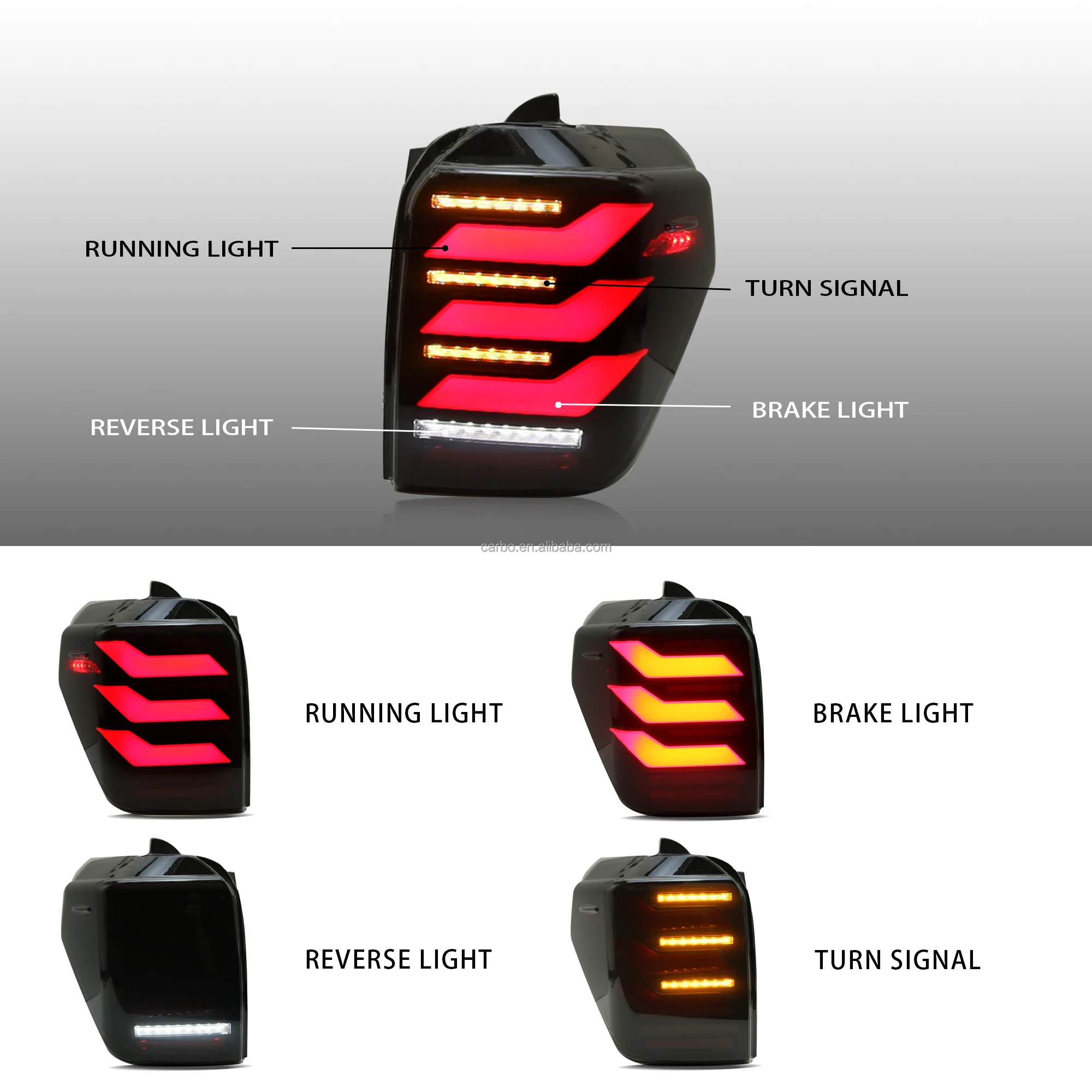 

LED Tail Lights For Toyota 4Runner 4th Gen 2010-2022 24V Auto Part With Signal DRL Brake Reverse & Car LED Lamps Assembly