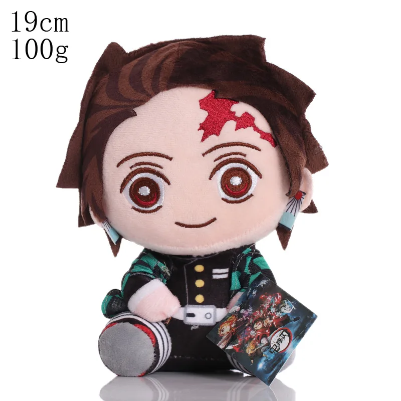 18-20cm Demon Slayer Plush Toys Anime Figure Kamado Tanjirou Zenitsu Inosuke Kamado Nezuko Cute Cartoon Stuffed Dolls Kids Gifts