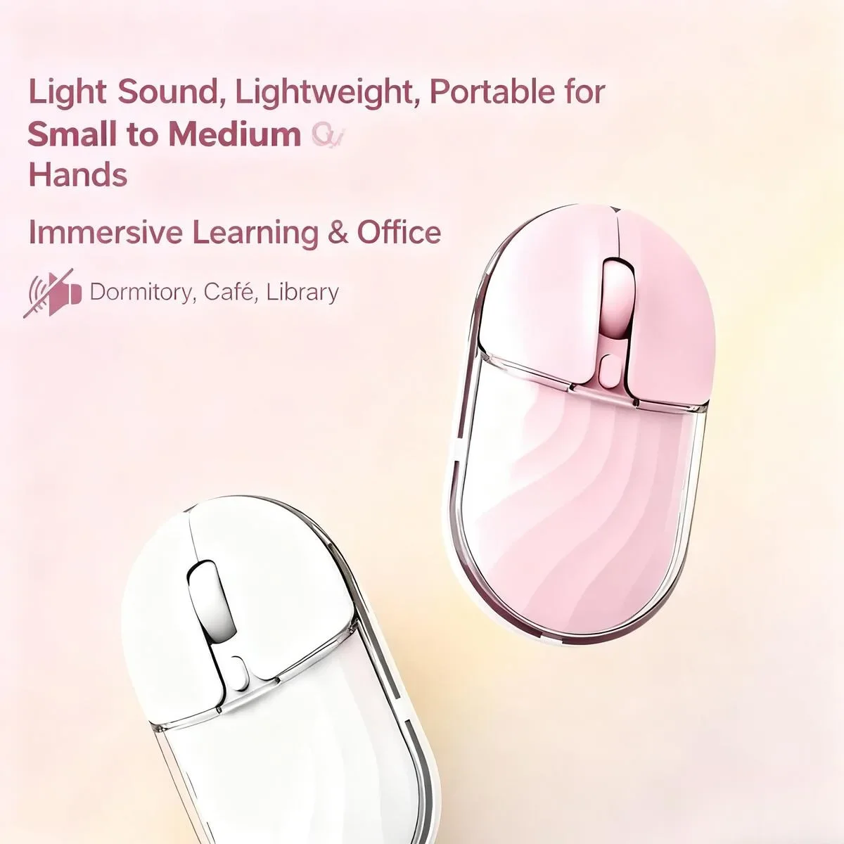 Mini Transparent Wireless Mouse 2.4G Bluetooth Dual Mode Type-C Rechargeable Silent 1600 DPI Mini Computer Mice PC Peripheral view 3