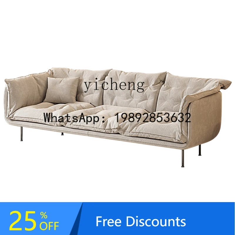 LL sofa living room furniture Italian minimalist straight row down sofa large sitting depth combination