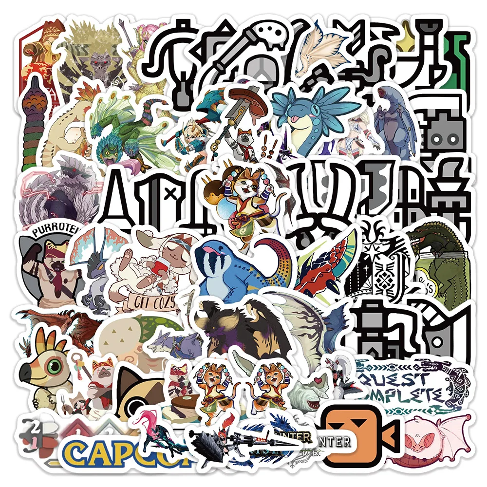 

10/30/60PCS Game Monster Hunter Sticker Cartoon Cool Graffiti Decoration Guitar Laptop Phone Case Luggage Waterproof Decal Toy