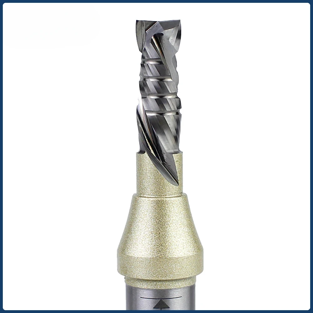 Punta per router a spirale composita Coltello da taglio a doppio impiallacciatura Macchina per incidere CNC Utensile da taglio per la lavorazione del legno AK47-4