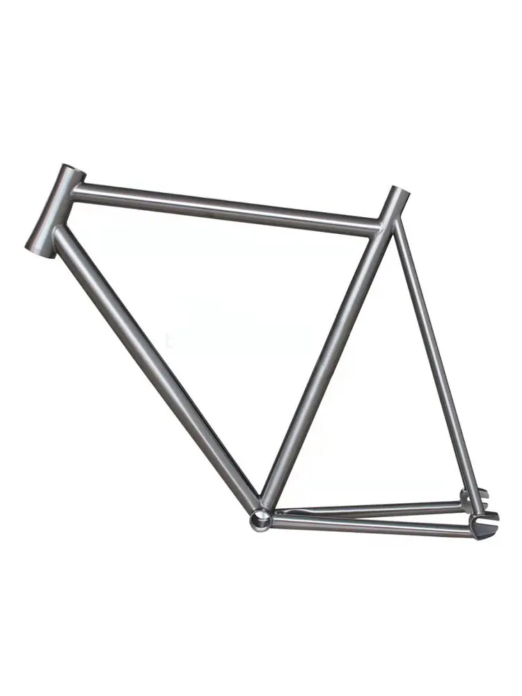 Titanium Road Gravel Frame Track Bike Frame Single Speed Fixed Gear No Brakes and No Cables Normal Chain Drivetrain for Cycling