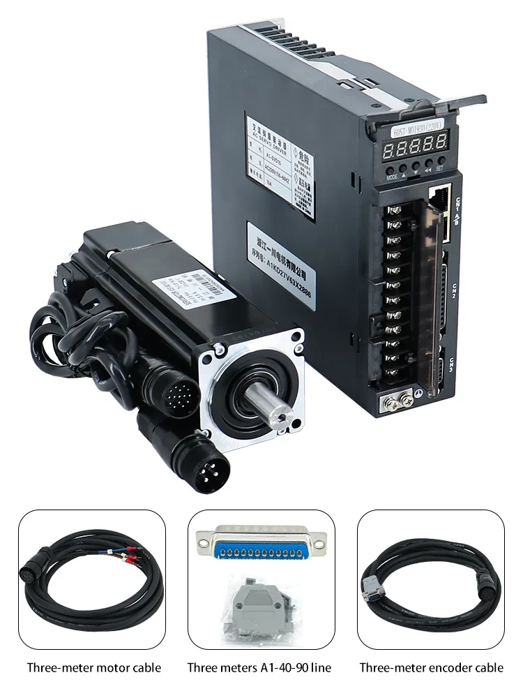 

New High Quality]AC Servo Motor 0.6KW 60ST-M01930 1.9N.m 600W Matchehd With A1 SVD15 Driver for CNC ROUTER