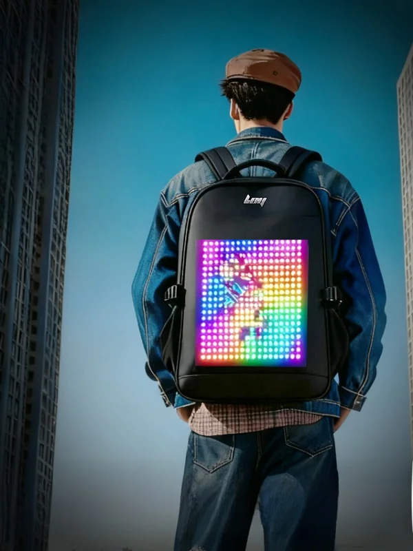 

Умная светодиодная пиксельная уличная одежда, повседневная сумка для пригородных поездок, двойная сумка на плечо, креативный подарок, новая осенняя коллекция, нейлоновый материал