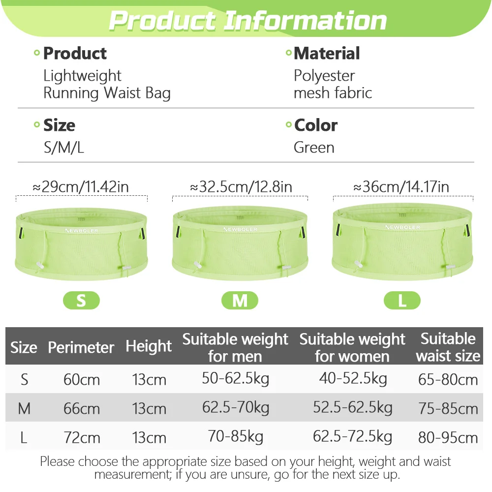 NEWBOLER Elastic Sports Waist Bag Pack Running Race Number Belt Triathlon Marathon Race Cycling Mountaineering Phone Waist Bag