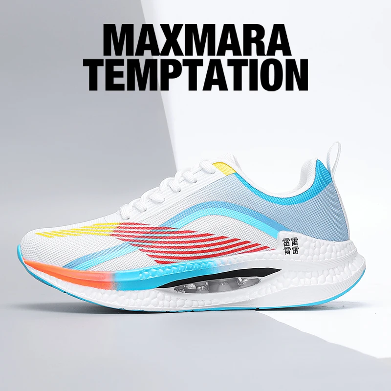 Men's Running Shoes Race Mesh Off-road Cushioning Couple Sneakers Trainer Shoes Breathable Outdoor Luxury Shoes Non-Slip Fashion