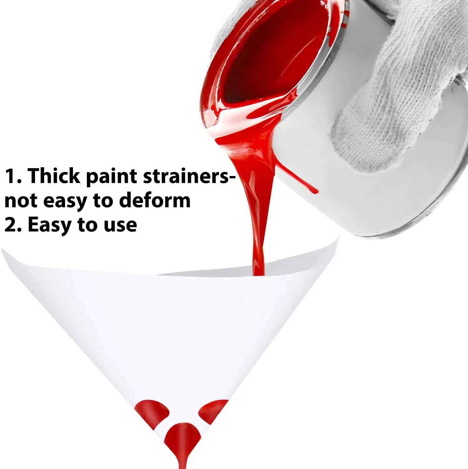 50Pcs Paint Filter Paper Disposable Purifying Straining Cup 100 Mesh Paint Strainers Nylon Mesh Uniform Filtration for Car Paint