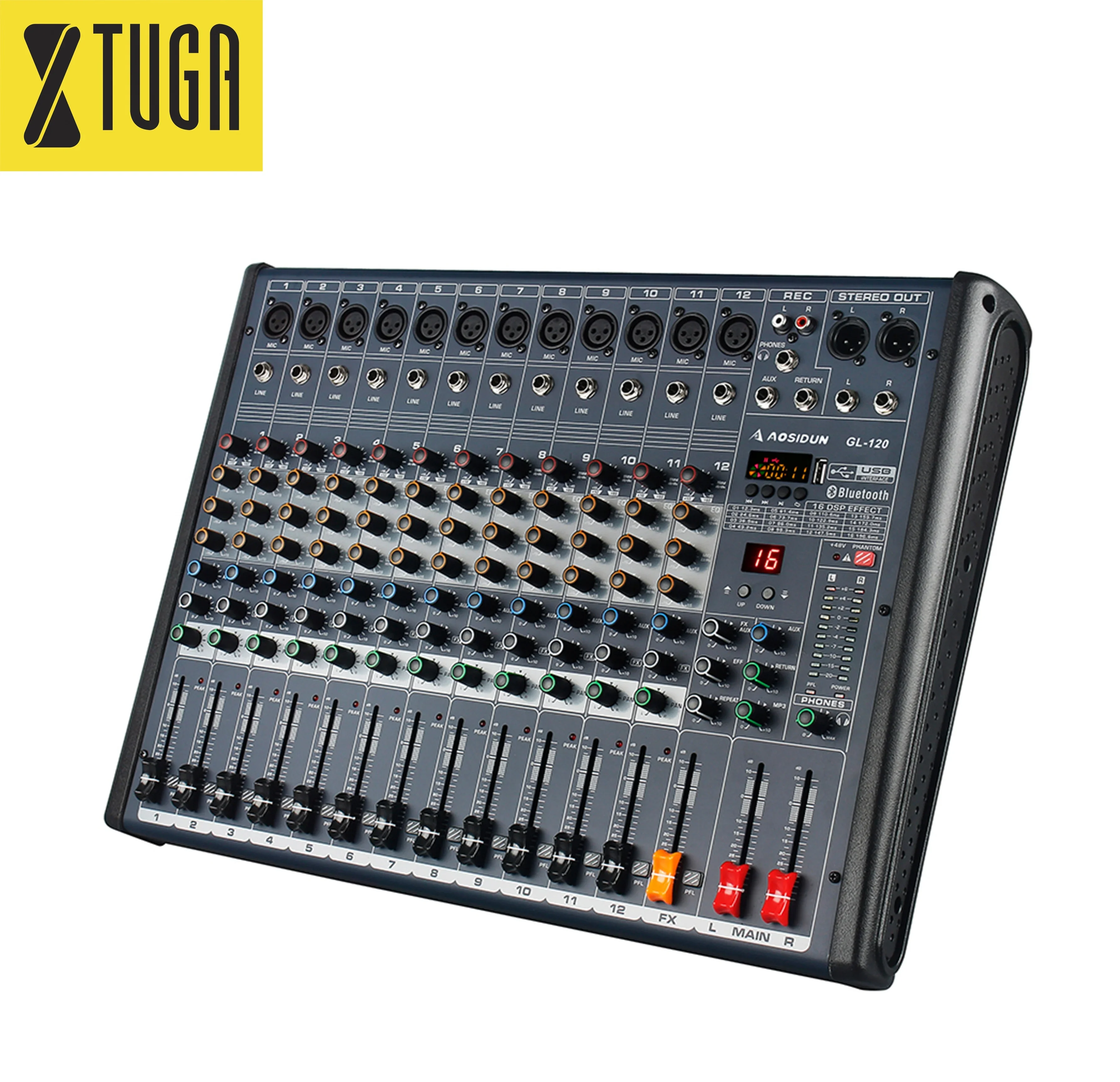 

Xtuga GL120 China Factory Price Power Mixer Audio Max 12 Channels