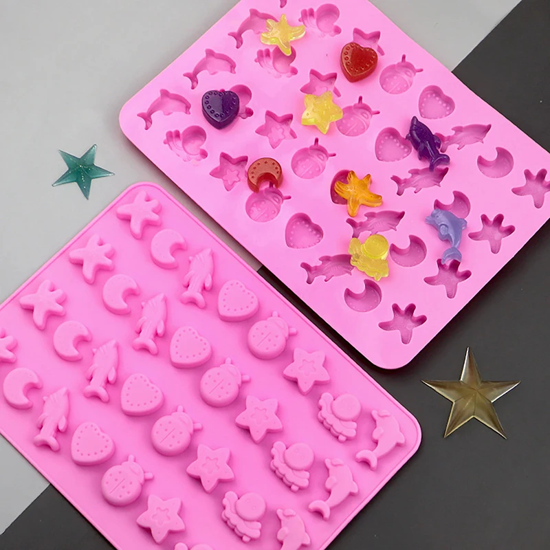 1pc Marine Life Gummy Mold Silicone Chocolate Mold Party Baking Mold Fire Paint Wax Pellet Mold Epoxy Mold Biscuit Mold