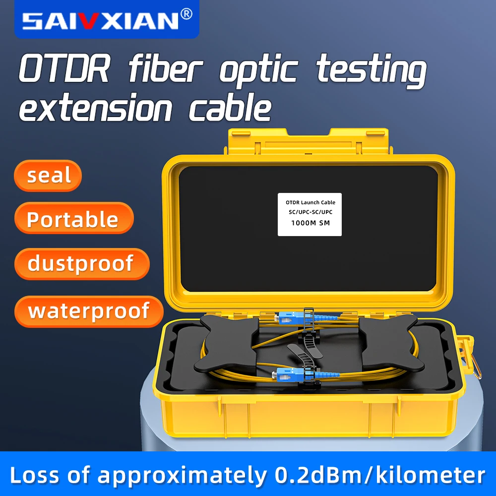 تخصيص SAIVXIAN الألياف البصرية OTDR إطلاق صندوق الكابل 1310/1550nm 150M ~ 2000M (اختياري) OTDR مزيل المنطقة الميتة SC/APC-SC/APC
