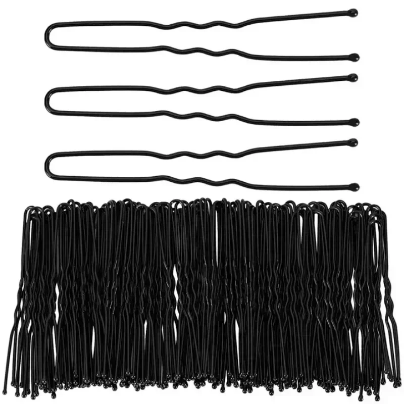 5/6/7cm Schwarze Wellenförmige U-förmige Haarnadeln, Unsichtbare Metall-Haarspangen, Styling-Haaraccessoires für Frauen – Detail 10