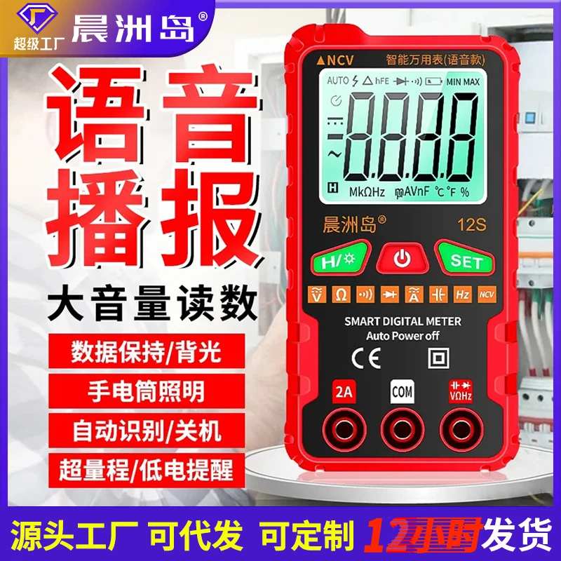 Mini Voice Digital Multimeter High Precision Auto-ranging Smart Multitester AC DC Voltage Tester Anti-burn Factory Direct