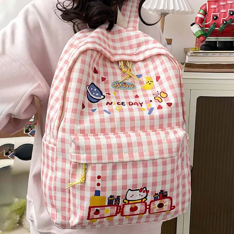 

Kawaii Sanrio Anime Schoolbag Cute Hello Kitty Cartoon Ins Sweet Girl Heart Dopamine Large Capacity Shoulders Bag Gift for Girl