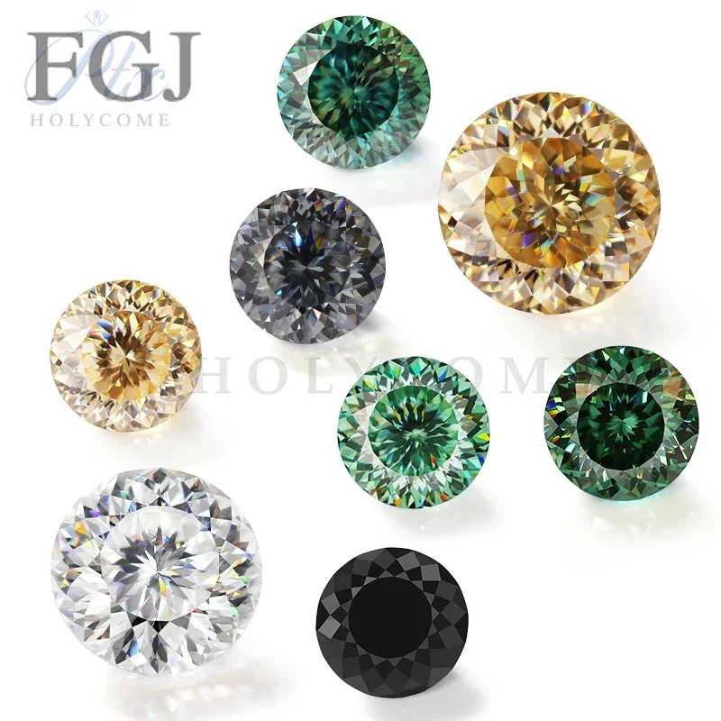 

Mixed Color Hundred Sided Cut Loose Moissanite Round Shape VVS1 Wholesale Gemstone Pass Diamonds Tester For Women Jewelry