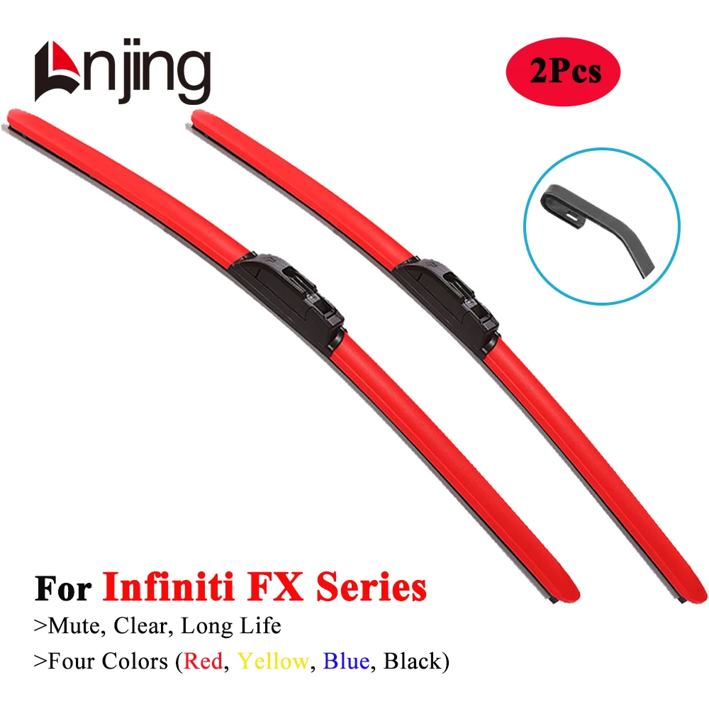 

LNJING Colorful Hybrid Wiper Blades For Infiniti FX35 FX37 FX45 FX50 FX30D S50 S51 SUV 2003 2004 2005 2006 2007 2008 2009 2010