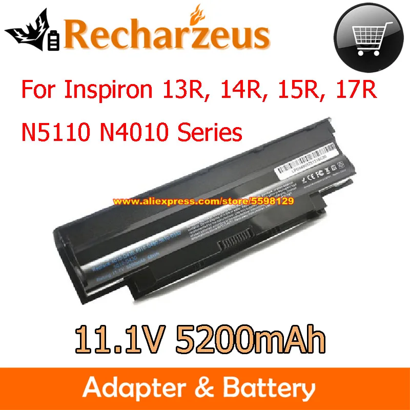 5200mAh 11.1V OEM Laptop Battery J1KND PPWT2 P22G P17F Replacement for Dell Inspiron 13R 14R 15R 17R Series N7010 N4010 N5010D