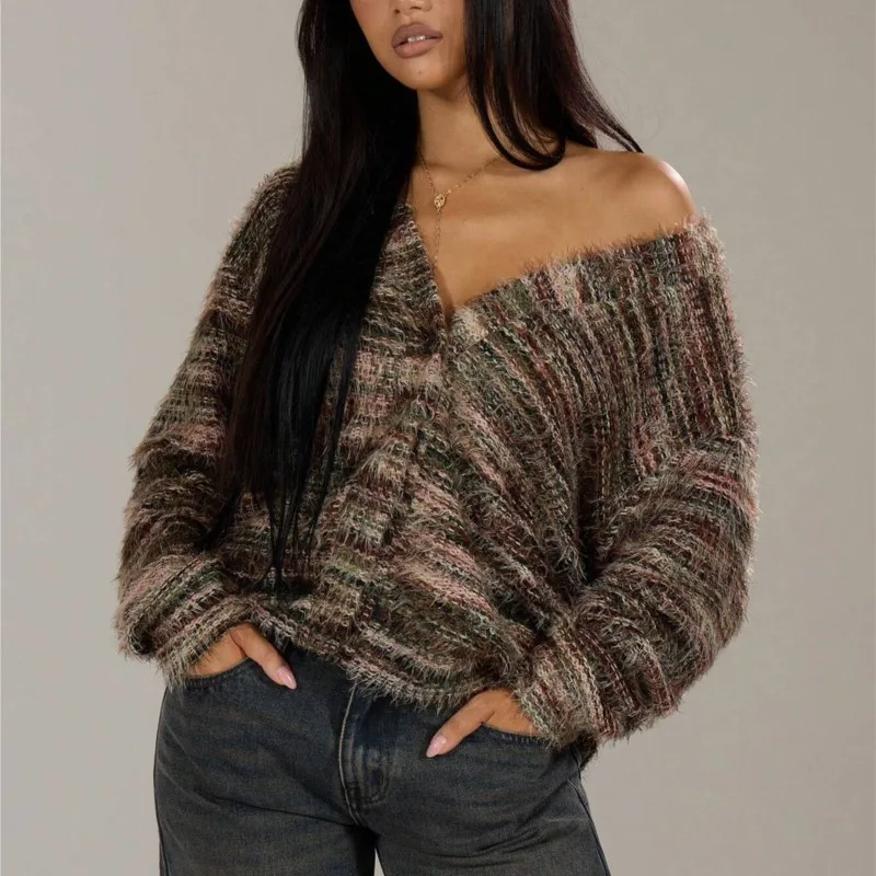 

Sweater Knitted Cardigan Thin Loose Jacket For Women Casual Y2k Autumn Winter Clothes Elegant Female Clothing Fashion Top