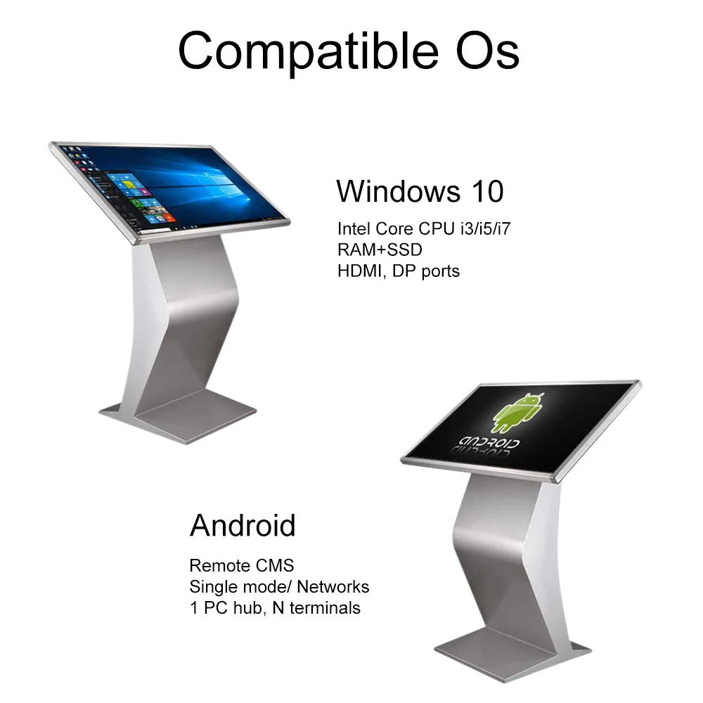 Information Inquiry Machine Advertising 32'' Window Android Interactive Touch Screen Kiosk Touch Information Kiosk