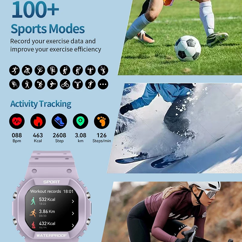 NAMOFOTO nuevo reloj inteligente Bluetooth llamada 1,75 ''100 + modos deportivos reloj inteligente SOS linterna LED brújula Monitor de ritmo cardíaco reloj