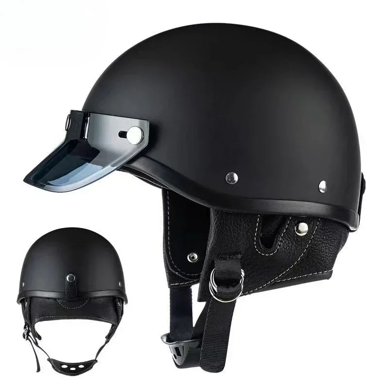 Casque de moto électrique rétro pour homme, demi-casque, batterie, lomatéritive, classique, véhicule électrique, quatre saisons, sécurité générale