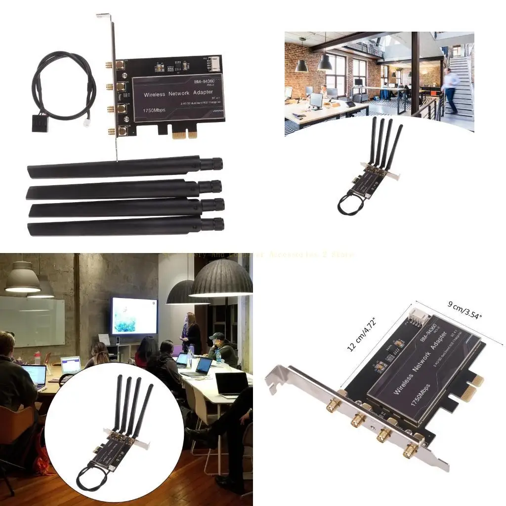 

1750 Мбит / с pcie wifi Адаптер BM-94360 Wi-Fi Card 2,4 ГГц 5 ГГц Wi-Fi Adapter Беспроводные сети карты PCIe Adapter WiFi