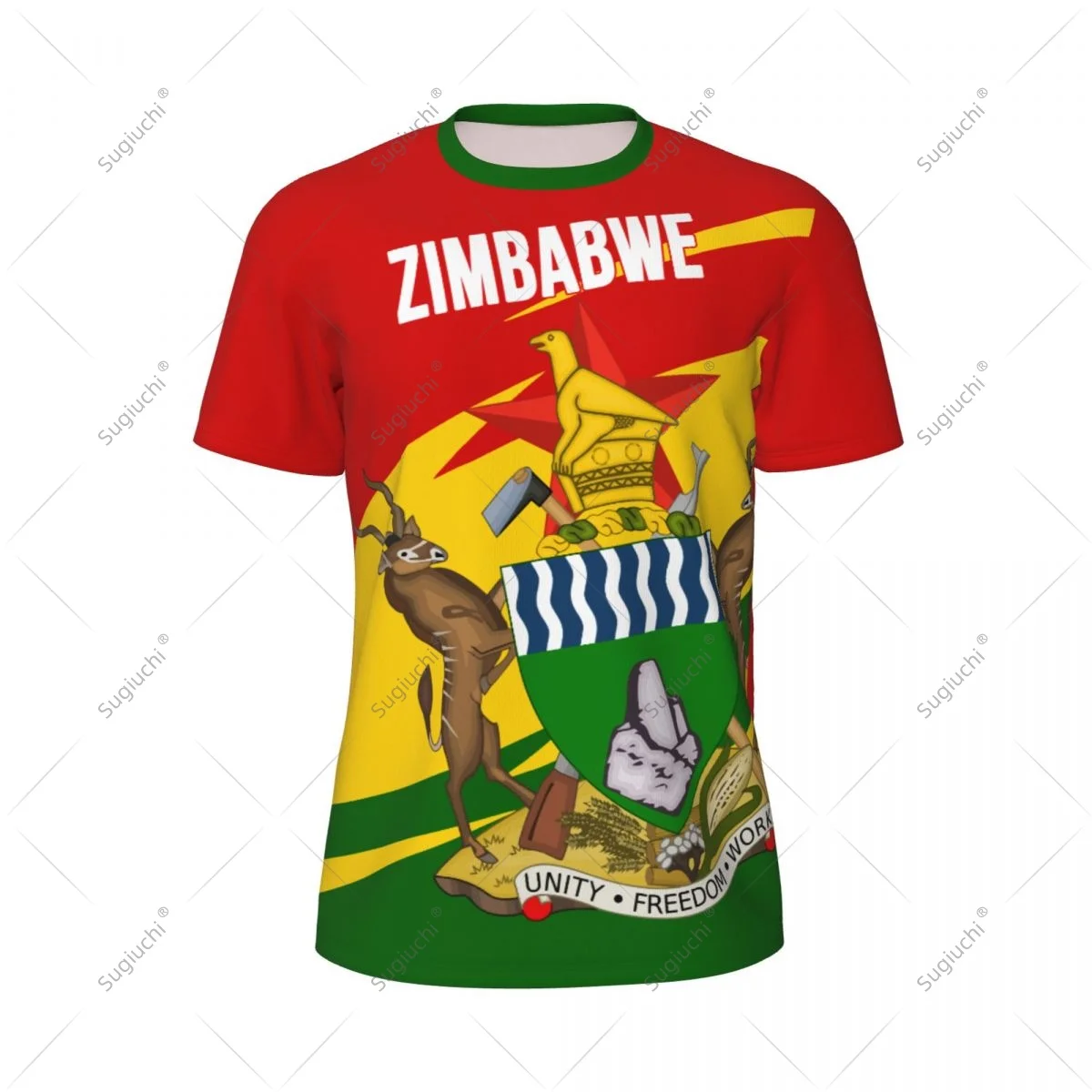Zimbabwe Flag Men Sports T-shirt Women Tees jersey for Soccer Football Running Bike Tennis Fitness Fans