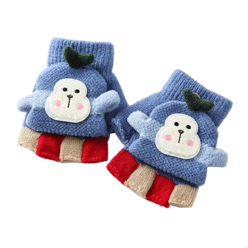 T8UD เด็กฤดูหนาวถักถุงมือขนสัตว์น่ารักทารกแรกเกิด Mittens Snowdays ต่อสู้ WARM Mittens ถุงมือถักสำหรับชายหญิง