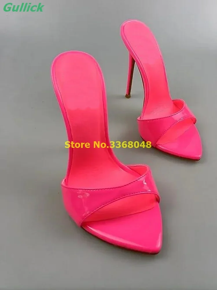 أحذية كريستال سوداء عالية الكعب مثير أشار تو كعب ستيليتو الانزلاق على موضة 2024 فستان النعال الشرائح الصيف الصلبة