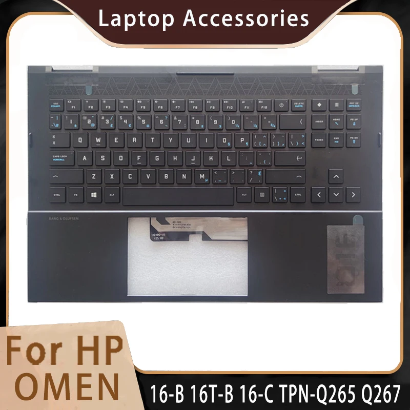 

New For HP OMEN 7 16-B 16T-B 16-C TPN-Q265 Q267;Replacemen Laptop Accessories Palmrest / Keyboard With LOGO