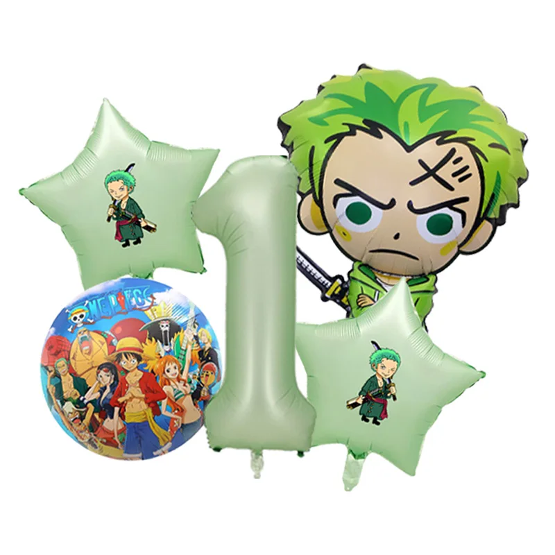 One Piece Verjaardagsballonarrangement Luffy Strohoed Folie plus Glitter Accent Mylar voor Kinderen Anime Taarttafeldecoratie
