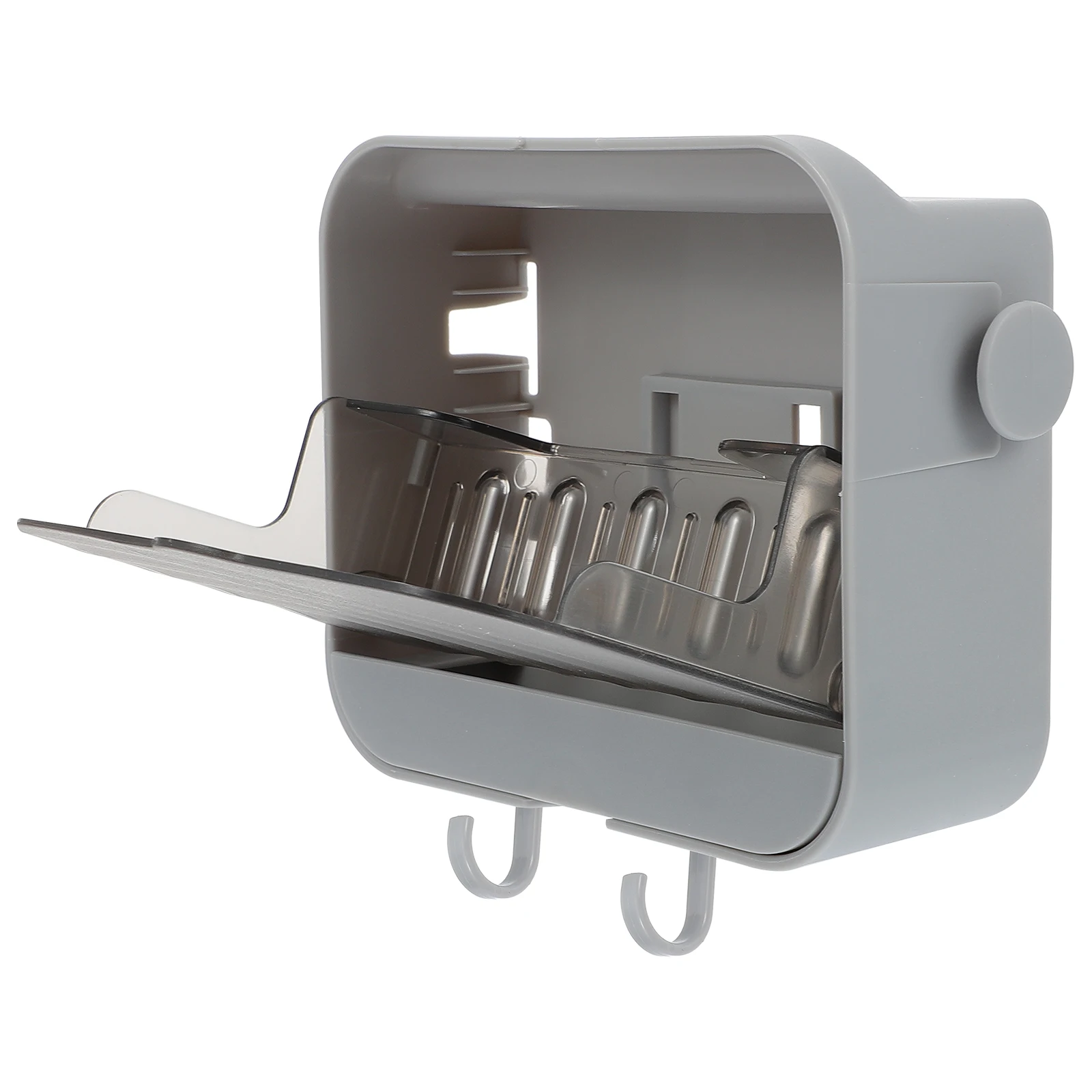 

1 set Wall Mounted Soap Dish Storage Rack Nail-free Adhesive Strong Bathroom Kitchen Holder Practical Shelf Dust-proof