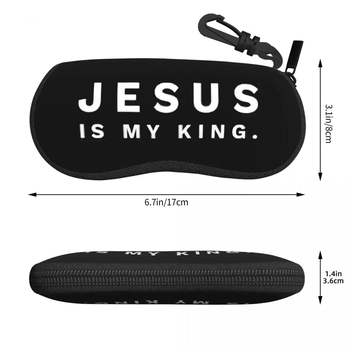 Custom Jesus Is My King kacamata hitam Soft Case My King Faith Christian God cangkang kotak pelindung kacamata untuk kacamata