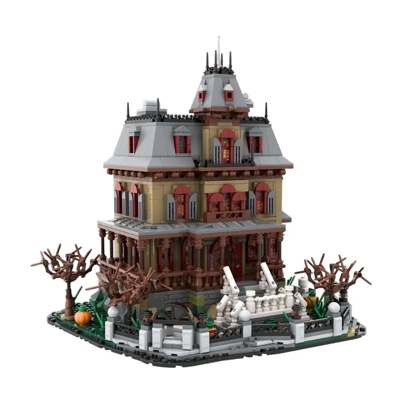 

Manor House MOC Building Blocks Medieval European Mansion Model DIY Assemble Classic Villa Architecture Desktop