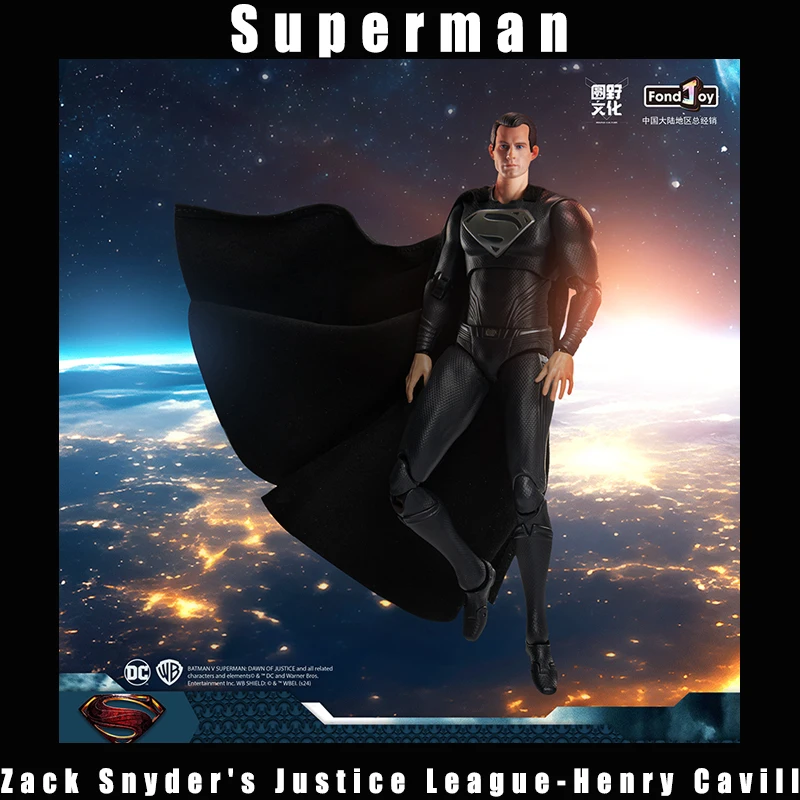 

Original Fondjoy Genuine Dc Black Superman-Henry Cavill Mobile Handheld Toy Pendant Model Assembly Model Collection Toy Boy Gift