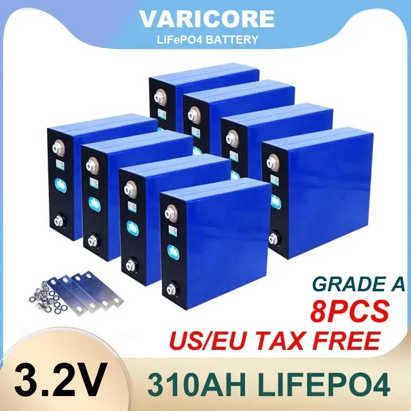 8pcs 3.2v 320Ah 280Ah 200Ah 105Ah 90ah Lifepo4 Rechargeable Battery Lithium Iron Phosphate Solar Cell 12v 24v Grade A Tax Free