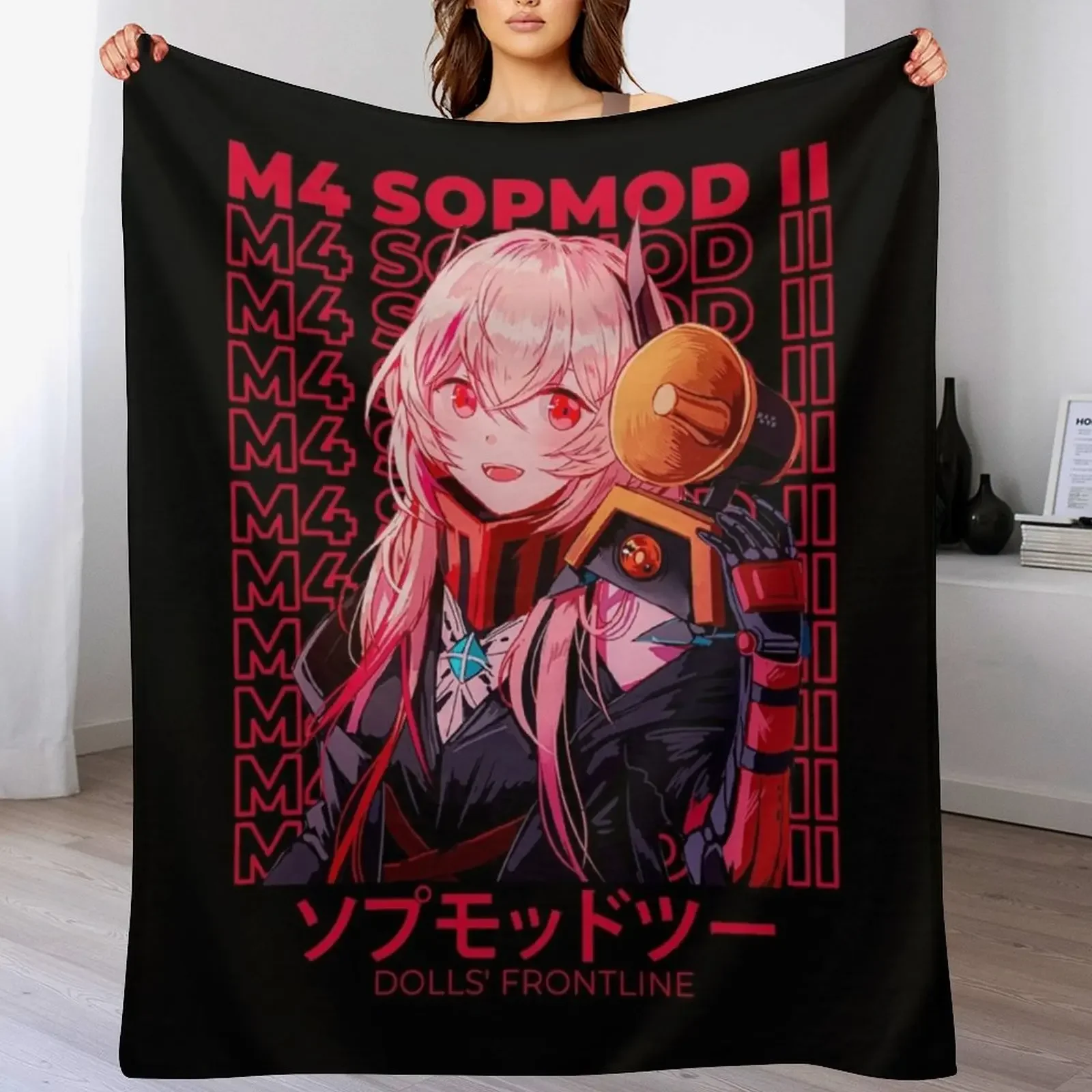 

M4 SOPMOD II - Dolls Frontline Throw Blanket Cozy Microfiber Throw Blanket for Home Bedroom