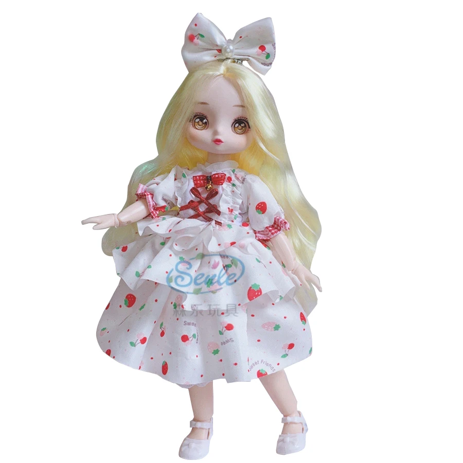 Кукла аниме 2D, 30 см, 1/6 Bjd, мультяшное комиксное лицо, кукла с одеждой, квадратическим элементом, кукла для девочек, второй элемент, принцесса, синие глаза