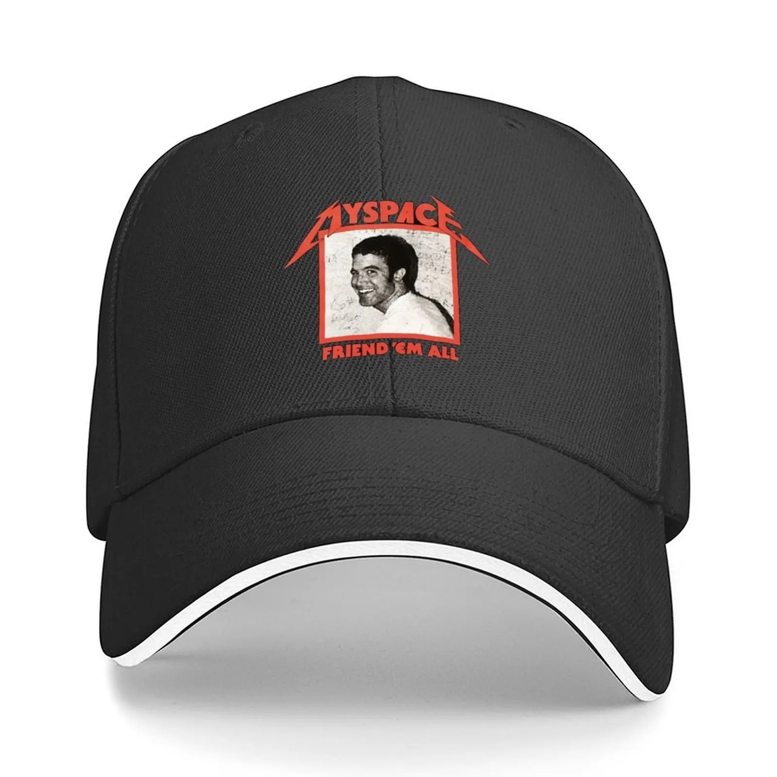 

Myspace FRIEND 'EM ALL Baseball Cap fishing hat Beach Outing Golf Cap men's big size hat Men Caps Women's