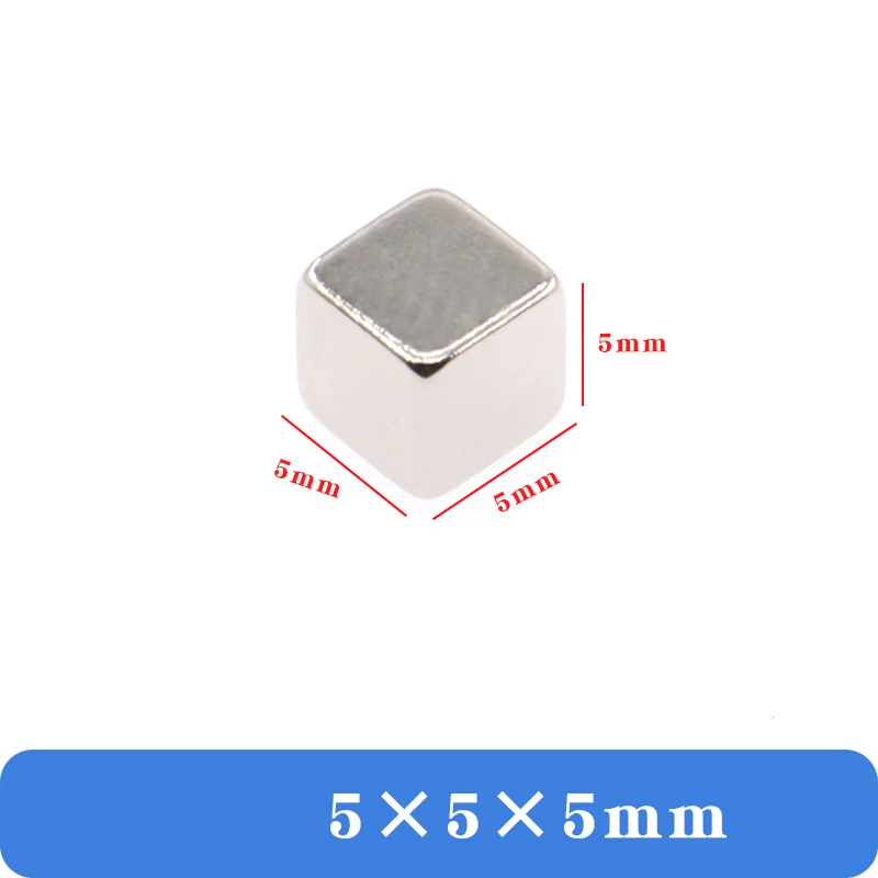10 قطعة 5x5x5 مللي متر و 10x10x10 مللي متر مغناطيس كتلة مربعة قوية للحرف اليدوية والنماذج والمشروعات الصناعية والسبورة البيضاء ومجموعة العلوم