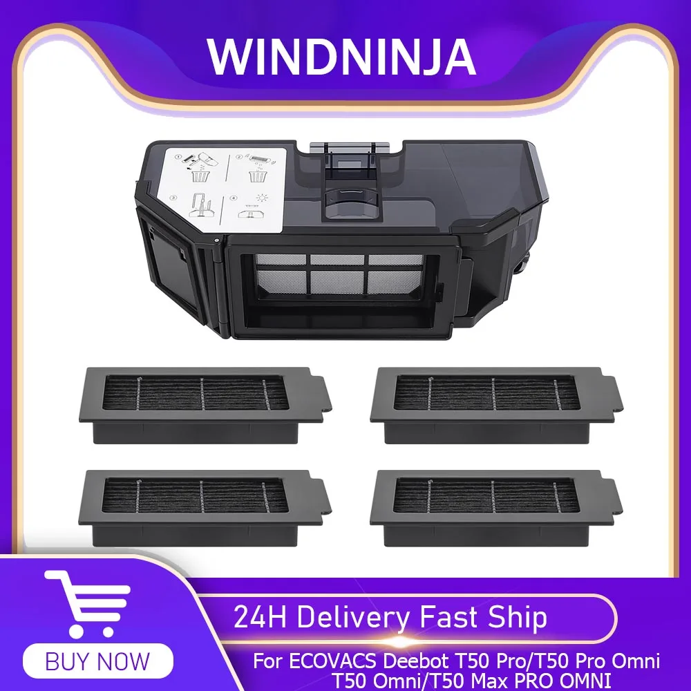ملحق صندوق جمع الغبار لـ Ecovacs Deebot T50 Pro/T50 Pro Omni/T50 Omni/T50 Max PRO OMNI صندوق غبار مستهلك