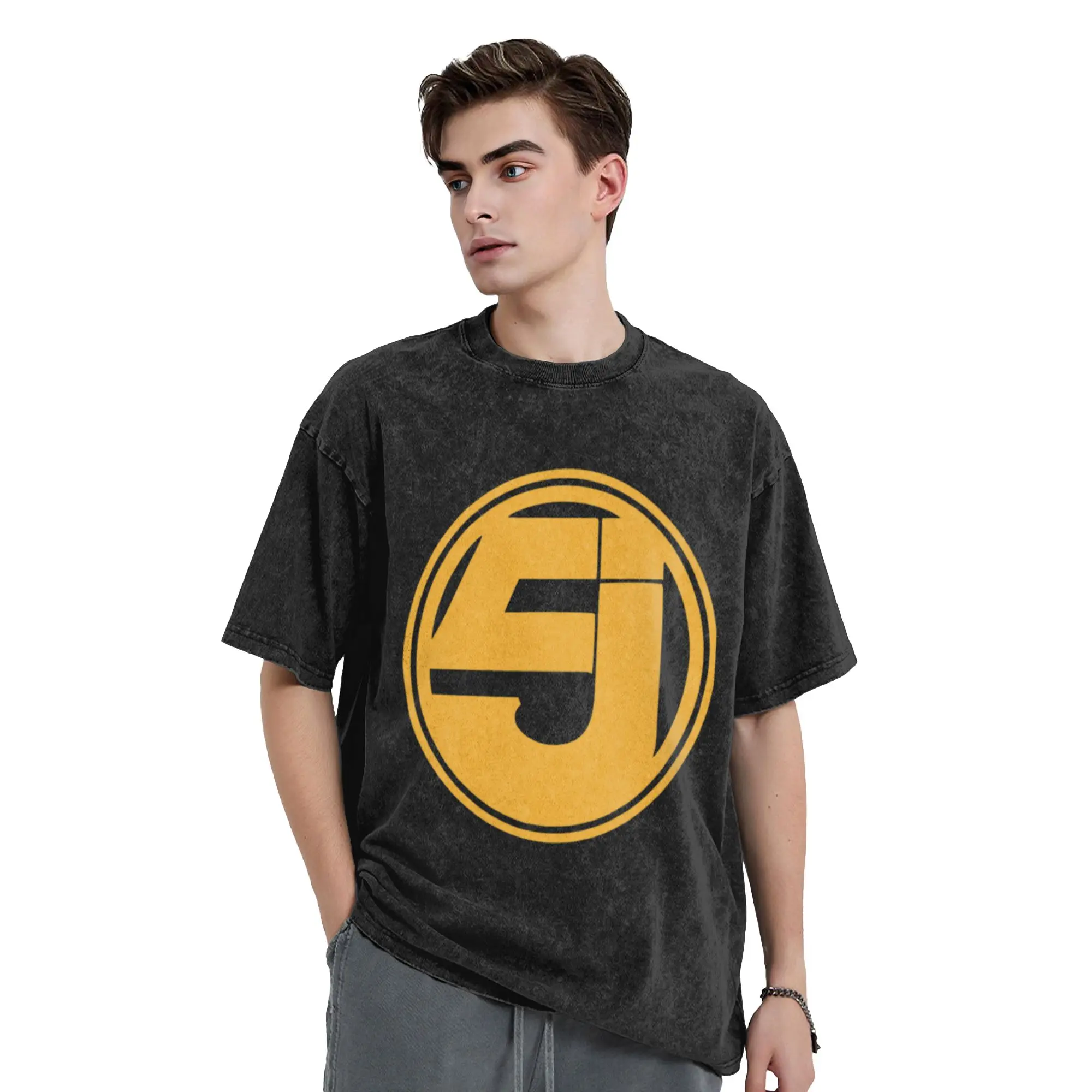 The 5 in Circle Unique Trendy A Vintage Oversized Cotton Unisex T-Shirts