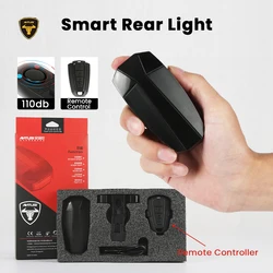 ANTUSI A6 Anti-theft Bicycle Alarm Light Wireless Remote Control Rechargeable Lamp Smart Warning Bike Burglar Alarm Taillights